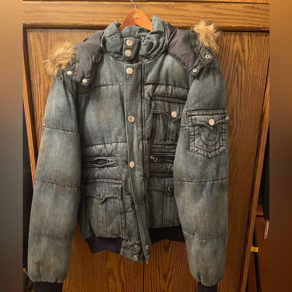 True Religion denim puffer jacket